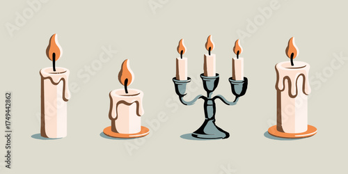 Burning Candle Set for Religious and Party Use