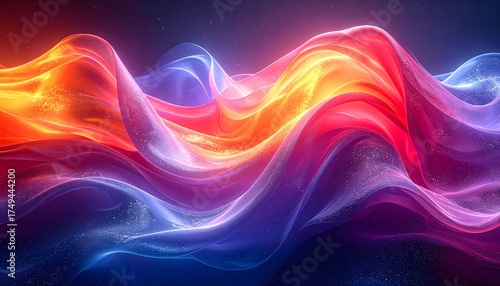 Wallpaper Mural Vivid gradient waves forming abstract flowing motion high resolution photo Torontodigital.ca