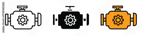 Car engine block icon vector. automotive, engineering and mechanical  symbol. vector illustration.