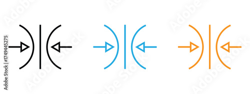 Efficient Compress icon vector. pressure, flow, and equilibrium symbol. vector illustration.