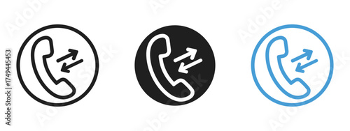 Incoming outgoing calls icon vector. seamless communication and efficient customer service symbol. vector illustration.