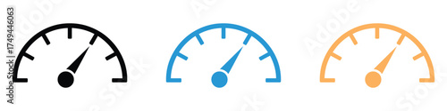 Tachometer, speedometer and indicator icon vector. Visualize progress dynamic speed indicator symbol. vector illustration.