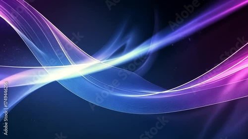 Abstract flowing light lines and colorful gradient on dark background
