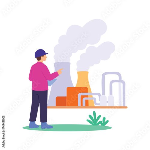 Power Plant, Large facility generating clean renewable electricity