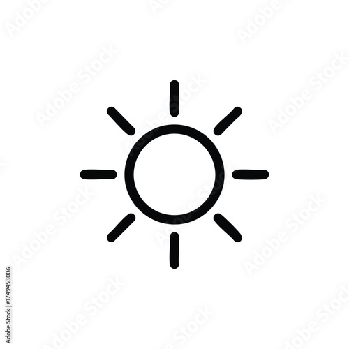 Brighten your designs with this simple sun icon, perfect for weather forecasts, summer promotions, or adding a touch of warmth and optimism to any project