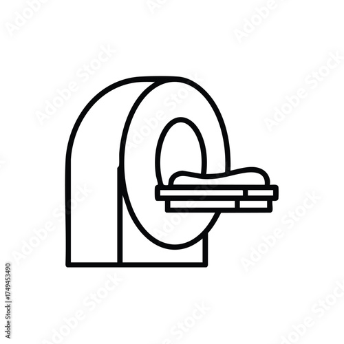 Medical CT scanner icon design for healthcare and diagnostic imagery, conveying modern technology and precision for health awareness campaigns