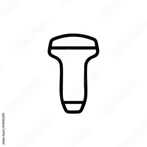 Diagnostic ultrasound transducer icon for medical imaging and prenatal care, health technology, clinical examination and diagnostic tools for healthcare