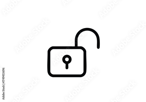 Unlock the possibilities with this sleek open padlock icon, perfect for security, access, or freedom concepts in your next project