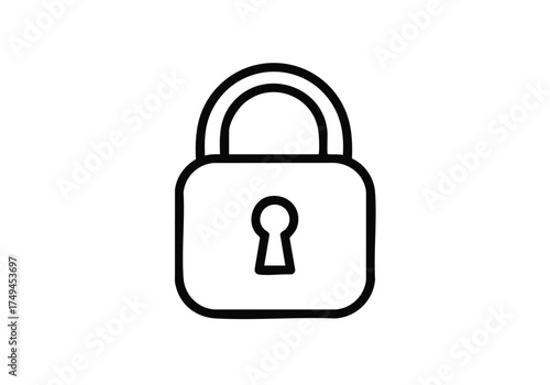 Simple padlock icon for security solutions offers clean, modern design for website or app projects needing straightforward protection visuals