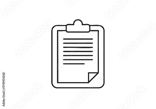 Streamlined checklist icon for modern business planning and document management, perfect for presentations and website designs looking for a sleek touch