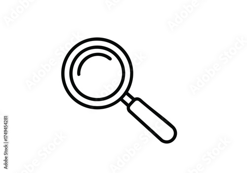 Find clarity with this minimalist magnifying glass icon, perfect for search, research, or investigation projects needing a touch of modern simplicity