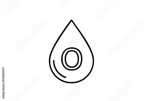 Minimalist droplet design with letter O for branding, ideal for skincare, wellness, or creative brands needing a clean, modern logo design concept