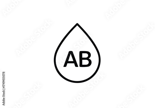 Essential AB Blood Type Icon for Medical Health Awareness, Vital for Healthcare Professionals and Educational Materials with Clear Visual Symbol