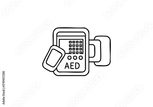 Essential AED device for emergency medical response, symbolizing quick aid and life saving intervention