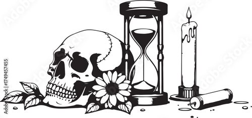 hourglass and sand