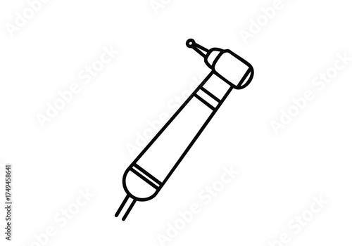 Professional dental drill icon representing modern oral care and precision instruments for advanced dentistry.