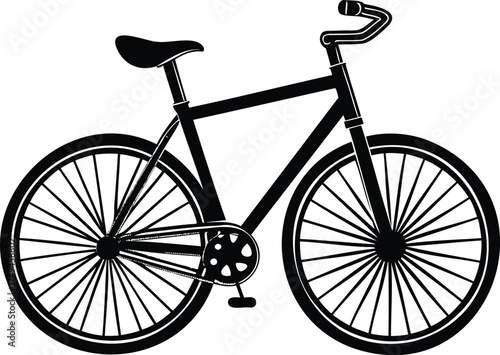 Minimal vector silhouette of a bicycle. Great for fitness, sport, eco transport, or lifestyle branding.