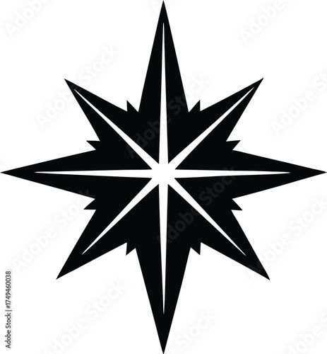 Christmas Star Silhouette Vector - Bethlehem, Tree Topper, and Holiday Symbol - Festive, Religious Design. EPS