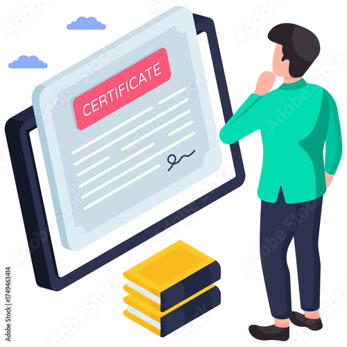 Editable design illustration of certificate