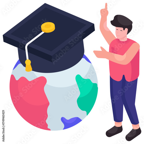 Perfect design illustration of global education 