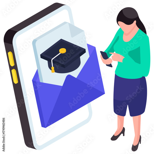 Editable design illustration of educational mail