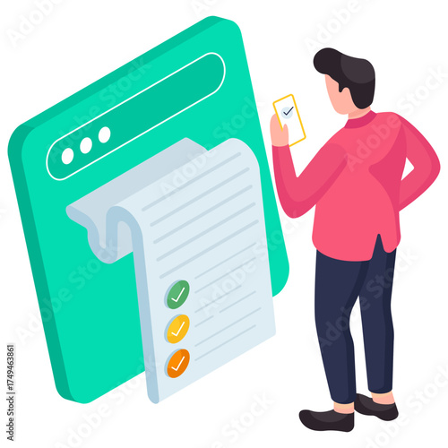 Premium download illustration of online list