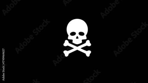 Abstract Skull and Crossbones Icon Animation for Danger Warning. Abstract Skull and Crossbones Icon Animation for Danger Warning.