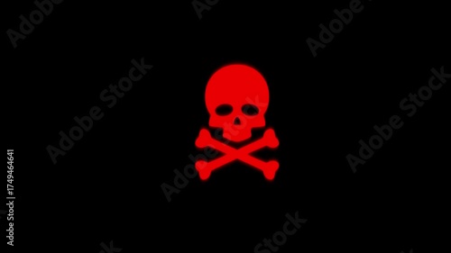 Abstract Skull and Crossbones Icon Animation for Danger Warning. Abstract Skull and Crossbones Icon Animation for Danger Warning.