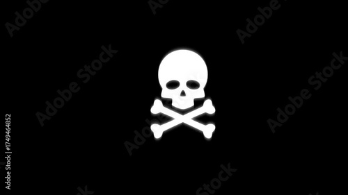 Abstract Skull and Crossbones Icon Animation for Danger Warning. Abstract Skull and Crossbones Icon Animation for Danger Warning.