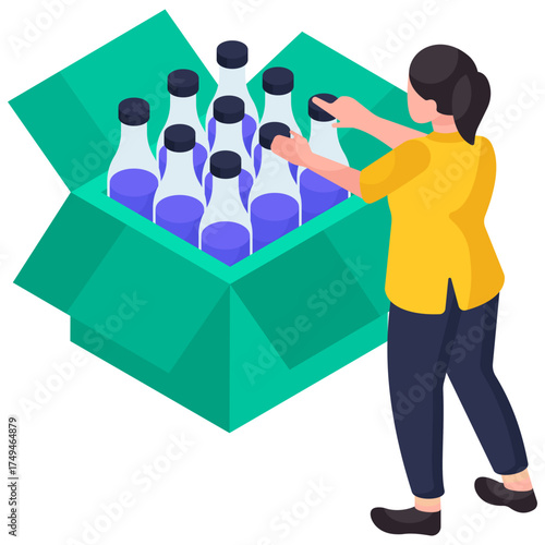 Premium download illustration of bottle parcel 