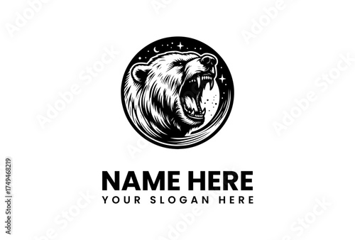 Roaring Bear Emblem Logo Design for Your Brand - A Bold and Wild Statement