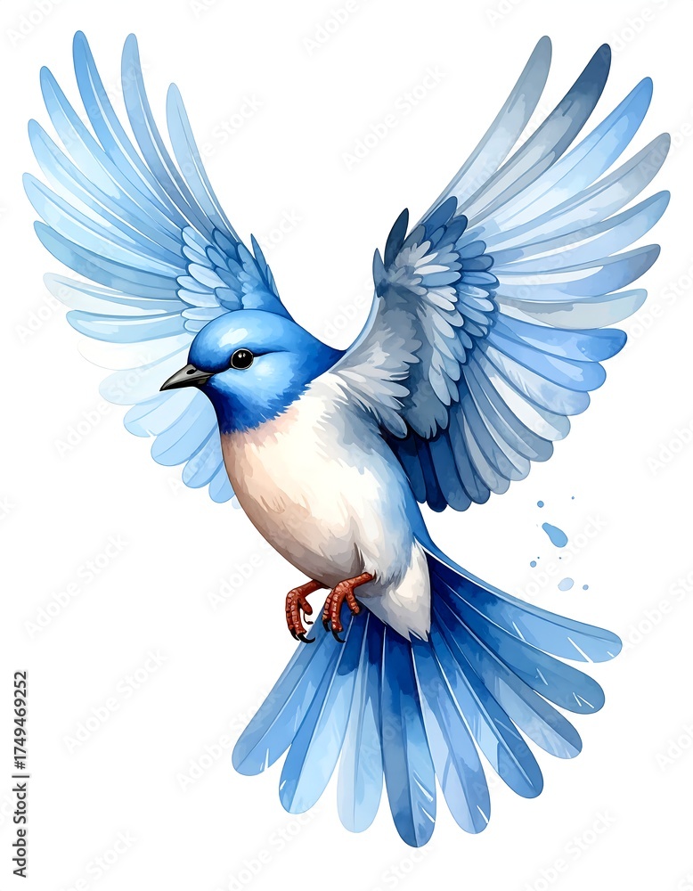 Obraz premium Blue bird in flight