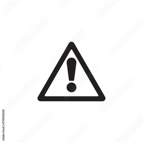Minimalist Danger Attention Exclamation Mark Triangle Icon.