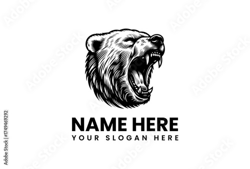 Roaring Bear Logo Design Template - Customizable Brand Identity for Professionals and Businesses