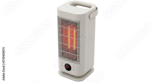 Fototapeta Naklejka Na Ścianę i Meble -  Isolated portable electric heater, infrared radiator for domestic space heating in wintertime