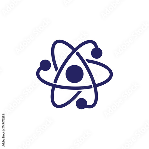 Dynamic Atom Icon Vector Flat Design Symbol.