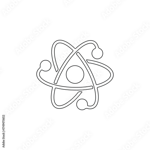 Dynamic Atom Vector Icon Line Design Structure.