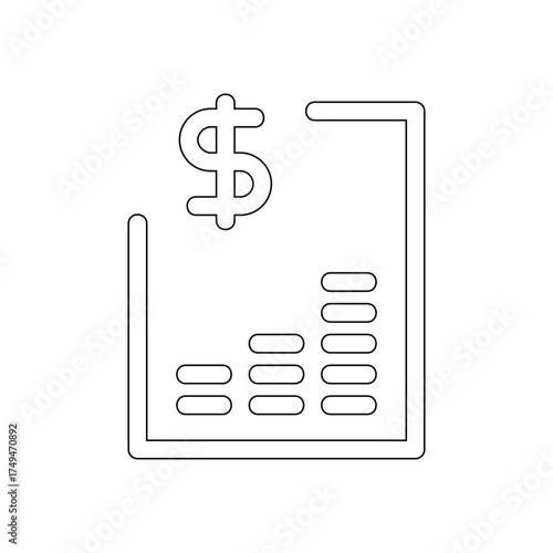 Rising Dollar Currency Bar Chart Financial Document.