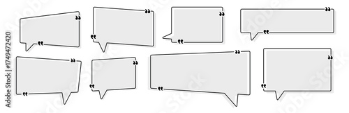 Set of quote box frame collection blank quote boxes for
