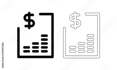 Set of Financial Documents Rising Dollar Charts.