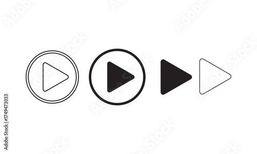 Set of Play Button Icon Vector Designs.