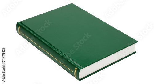 Bild auf Leinwand Isolated emerald green hardcover book for reference or textbook learning study,