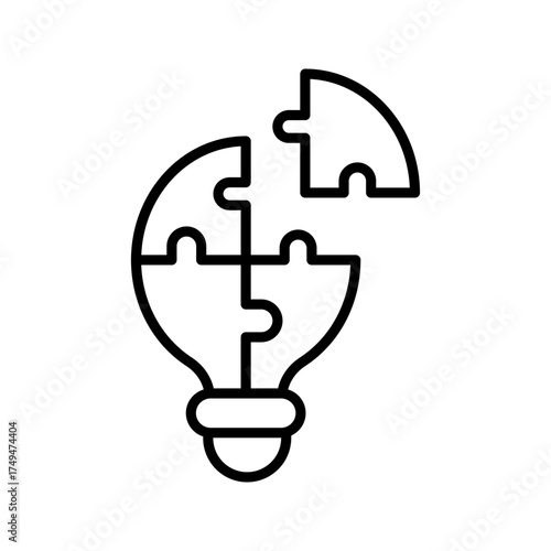 black bulb with checkmark like quick tip icon. flat stroke linear simple trend modern efficiency logotype design element isolated on white. concept of visionary info pictogram or conclusion symbol	
