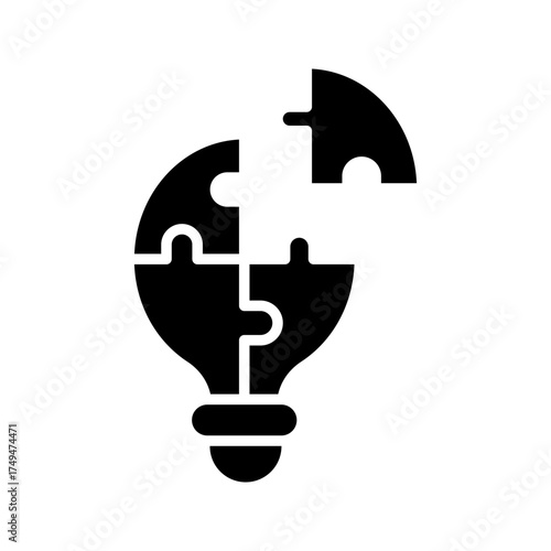 black bulb with checkmark like quick tip icon. flat stroke linear simple trend modern efficiency logotype design element isolated on white. concept of visionary info pictogram or conclusion symbol	
