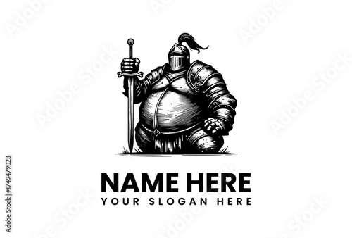 Humorous Knight Mascot Logo Design with a Playful and Strong Character for Branding