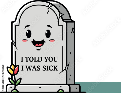 Cute Tombstone with "I told you I was sick" text