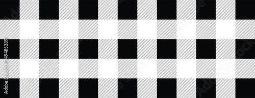 Lumberjack plaid. Scottish cage background .Black and White Buffalo Check Plaid Vector Patterns. Flannel Shirt Fabric Textures of Different Styles. 
