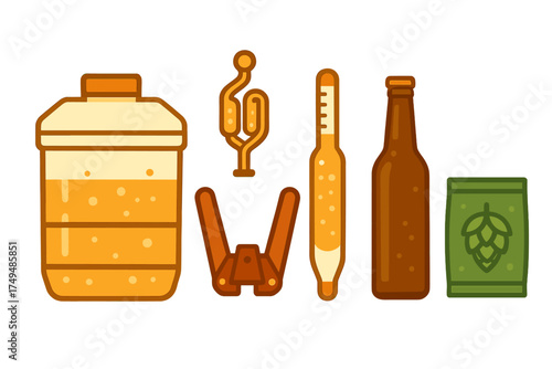 Essential tools and supplies for the home beer making process