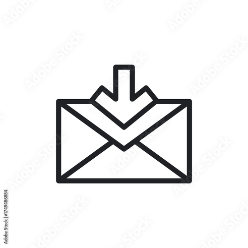 Incoming Mail Envelope Down Arrow Line Icon