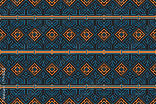 Elaborate Geometric Seamless Pattern with Traditional Influence and Intricate Details